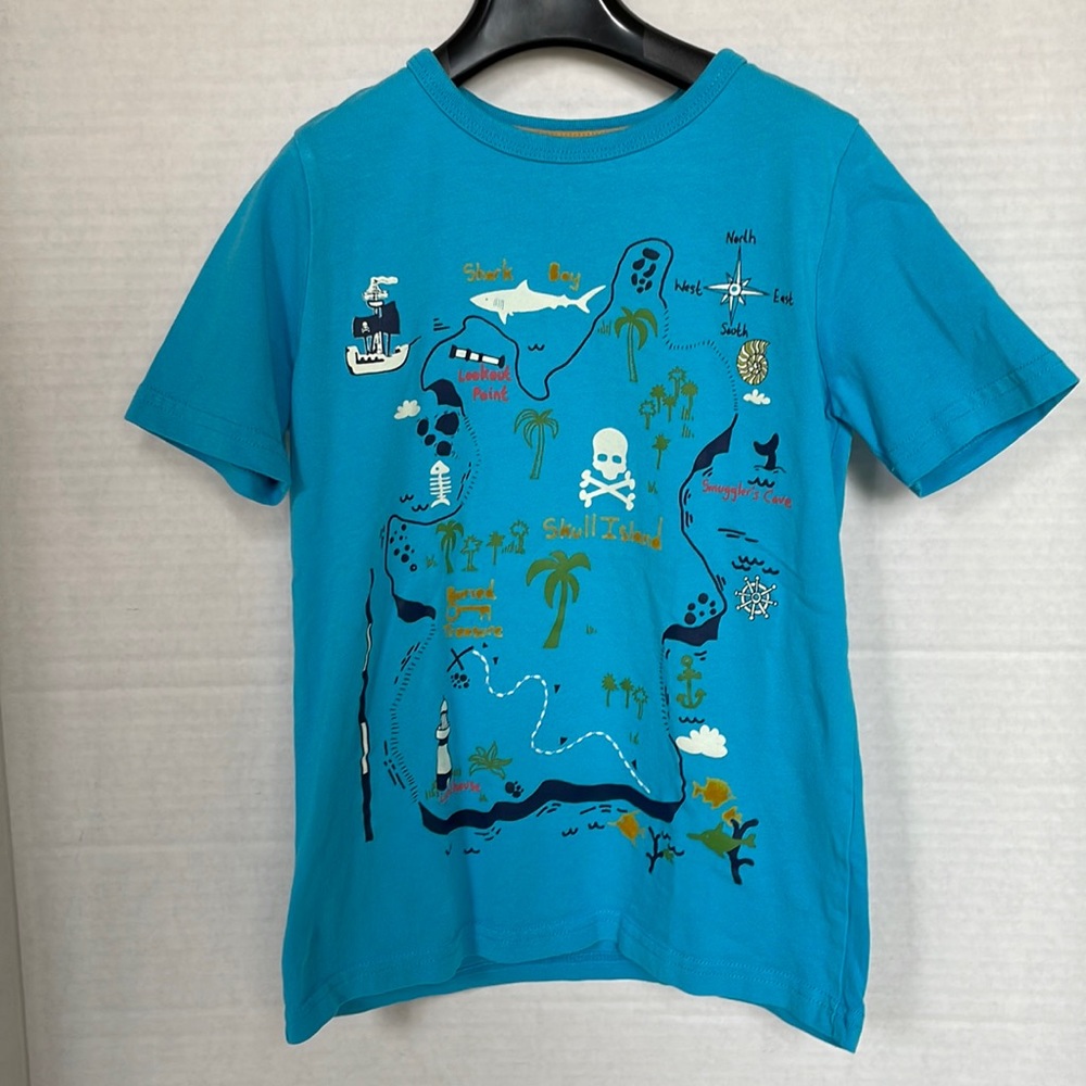 JOHN LEWIS England Boys Pirate Map t-shirt Size 8